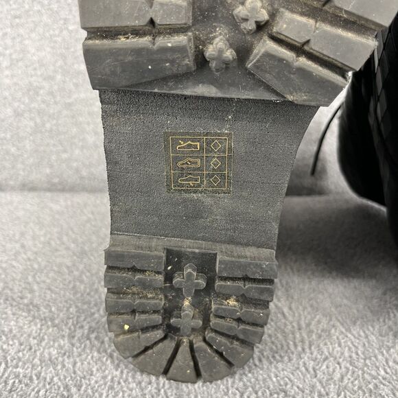 Asos Design Ankle Boots Womens 6 Black Lace Up Chunk Bootie Platform gohtic - Picture 15 of 15